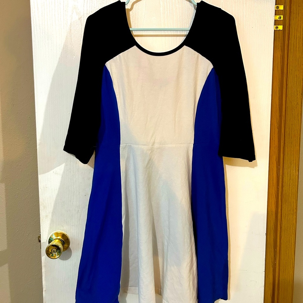 Cute, fun dress w/ slight flair! Good for any occasion. Brand: Express. Size: L